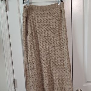 LC Lauren Conrad Beige Lace Maxi Skirt